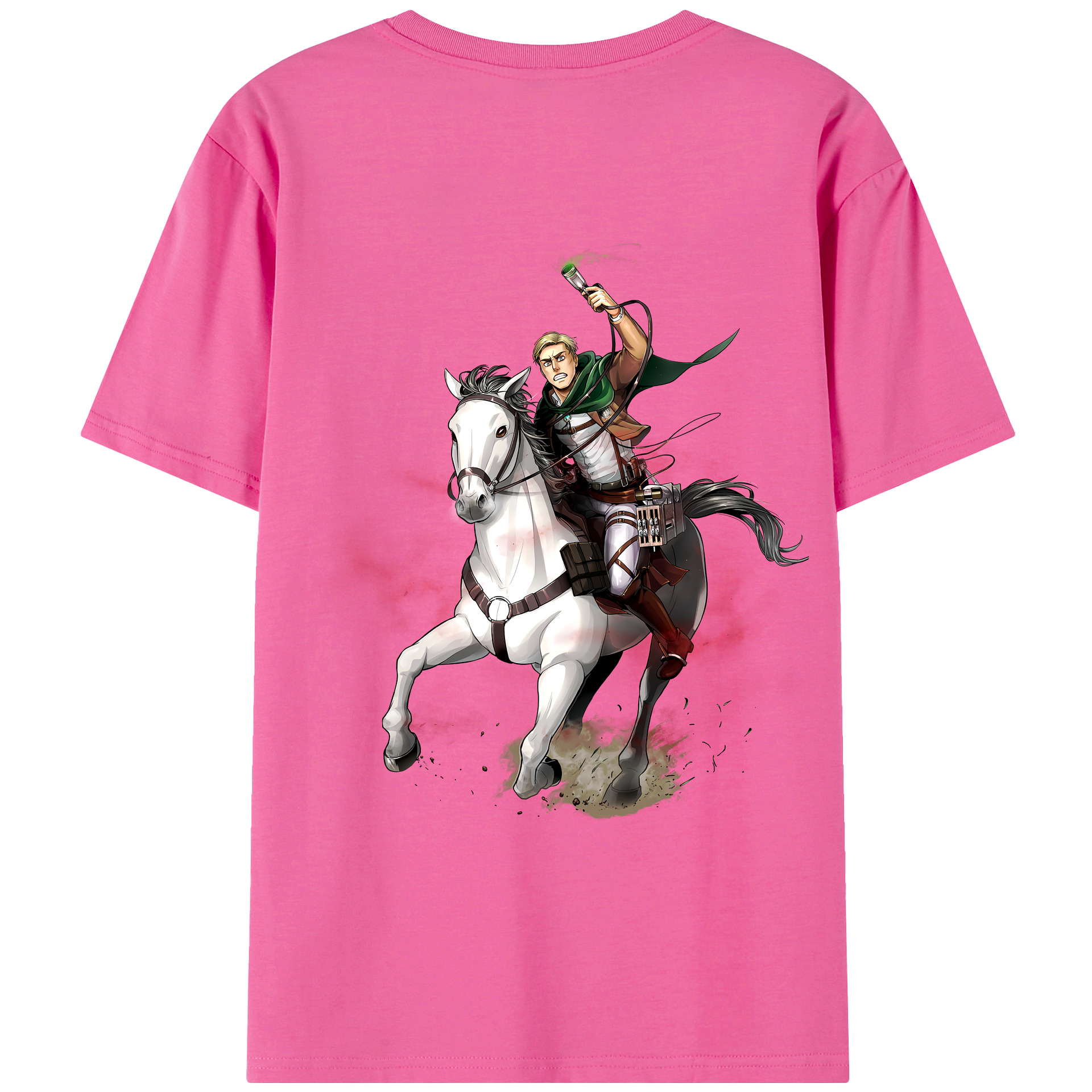 （画像用） 進撃の巨人 エルヴィン・スミス Attack on Titan Erwin Smith レディース半袖Tシャツ(バックプリント)